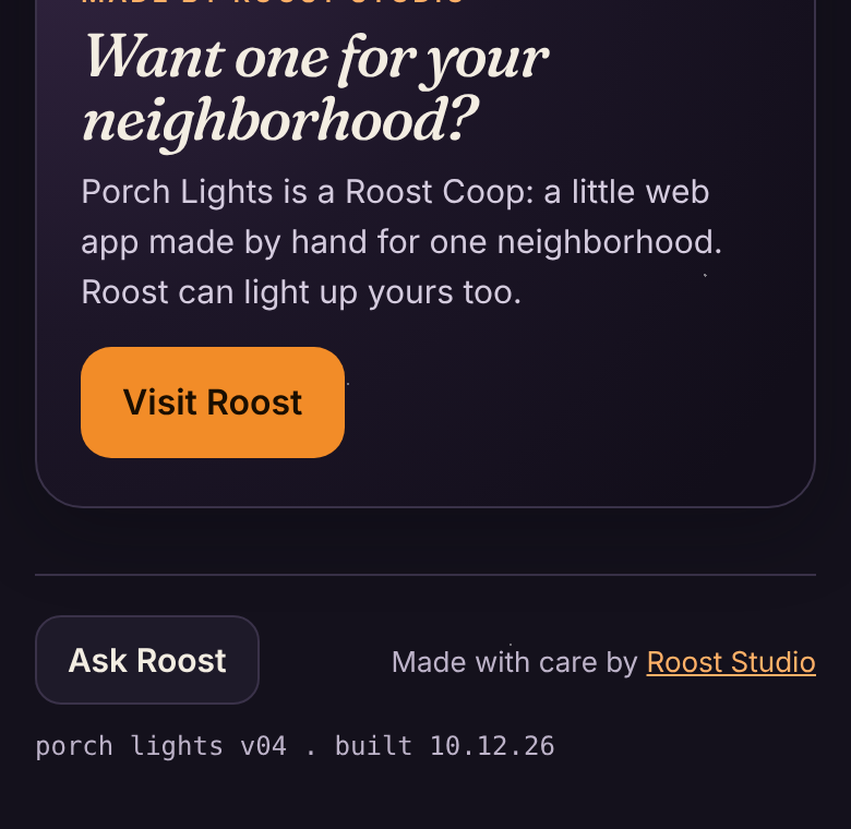 The light your porch screen, where a neighbor picks their address and drags a pumpkin onto their house